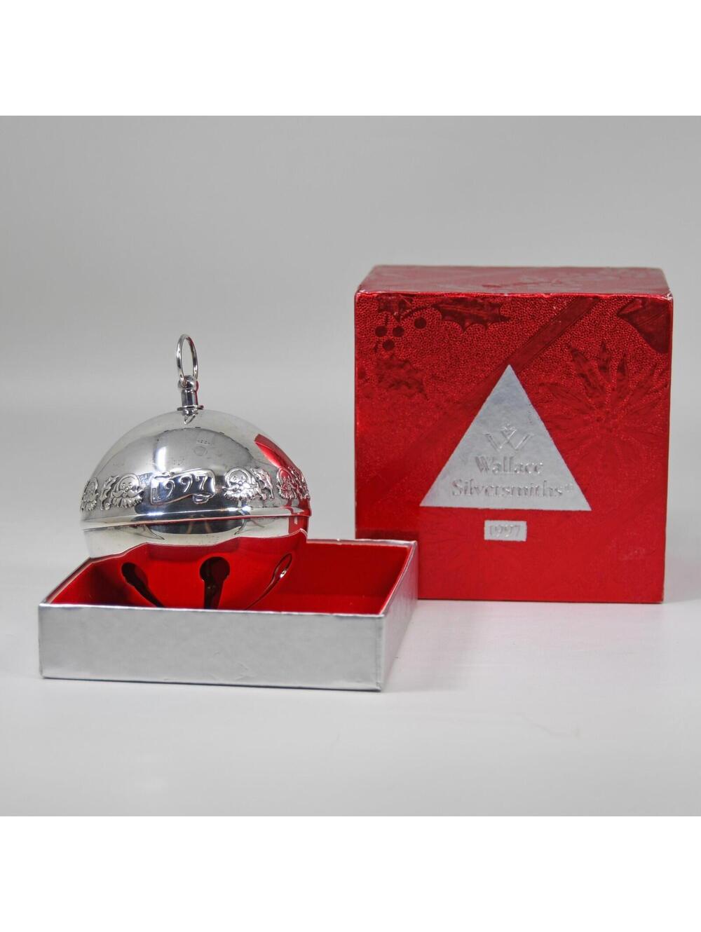 Wallace Silversmiths 1997 Sleigh Bell Christmas Ornament Silver Plate VTG w/ Box